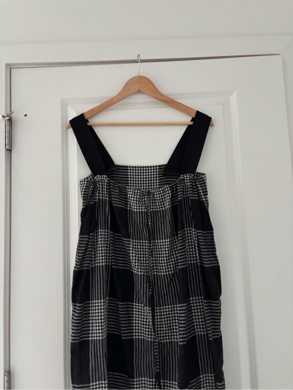 Two New York Sheer Plaid Slip Midi Dress Minimalist Handwoven Cotton One Size - Picture 7 of 10